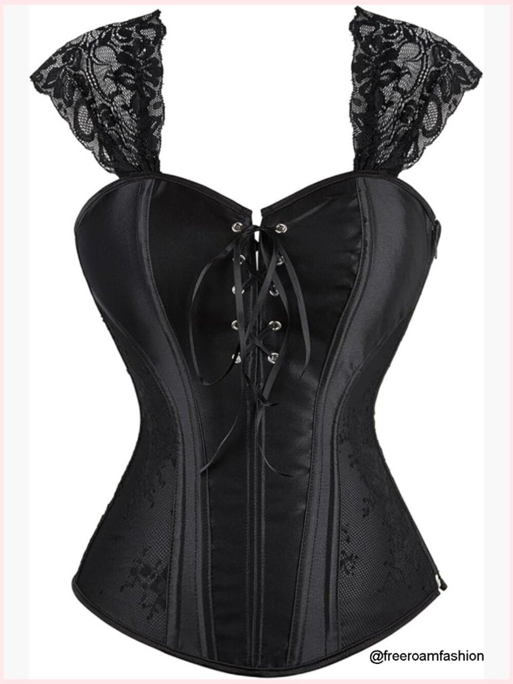 Gothic Corset Bustier Top Overbust Lace Bodice Shapewear for Women